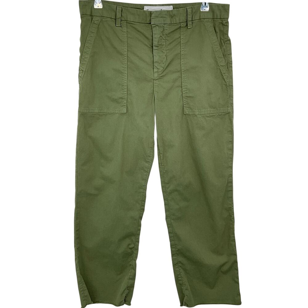 Frank & Eileen Blackstone Pants Womens 10 Green Patch Pocket Stretch USA Made